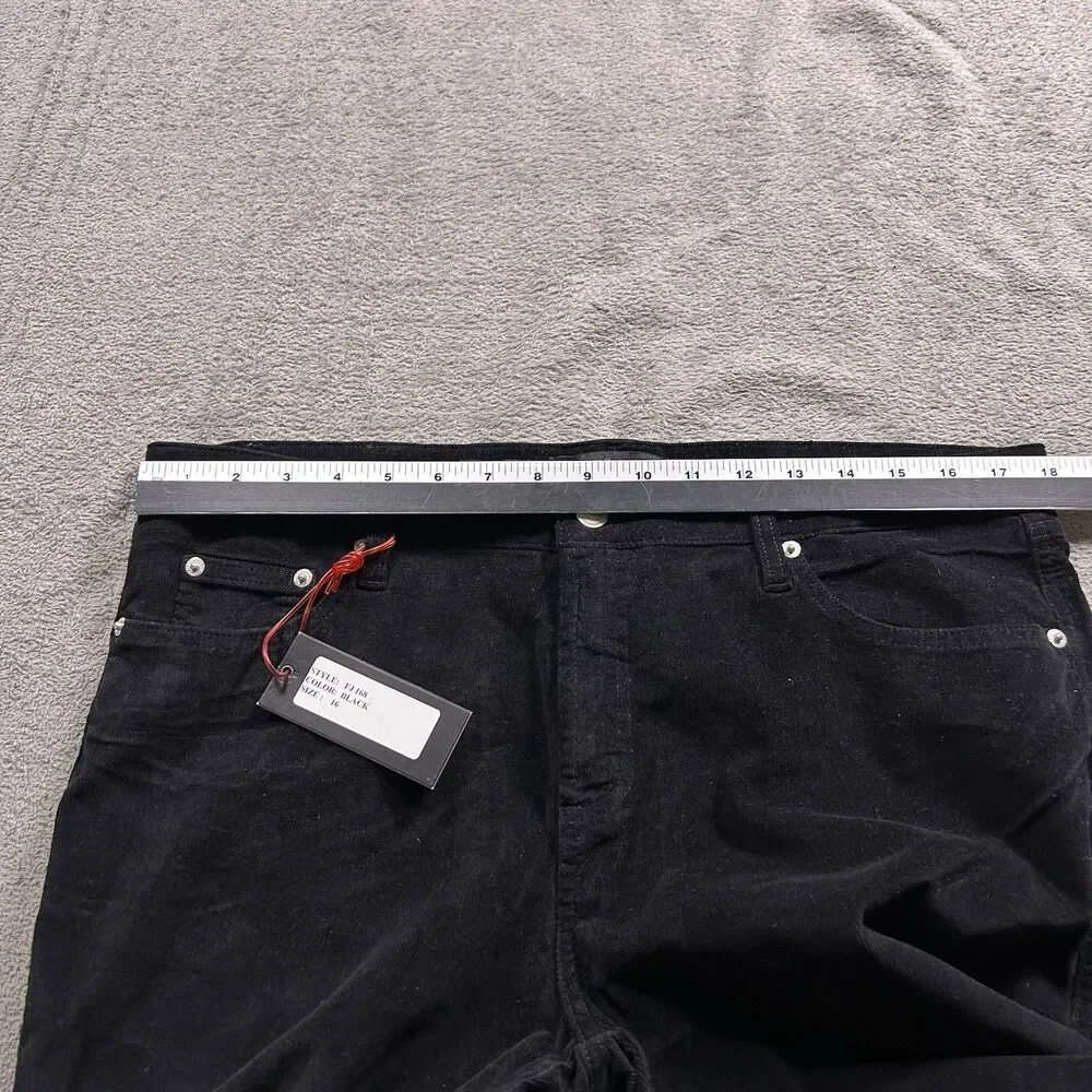 NWT Fabrizio Gianni Bootcut Jeans Women's 16 Black Corduroy Made In USA